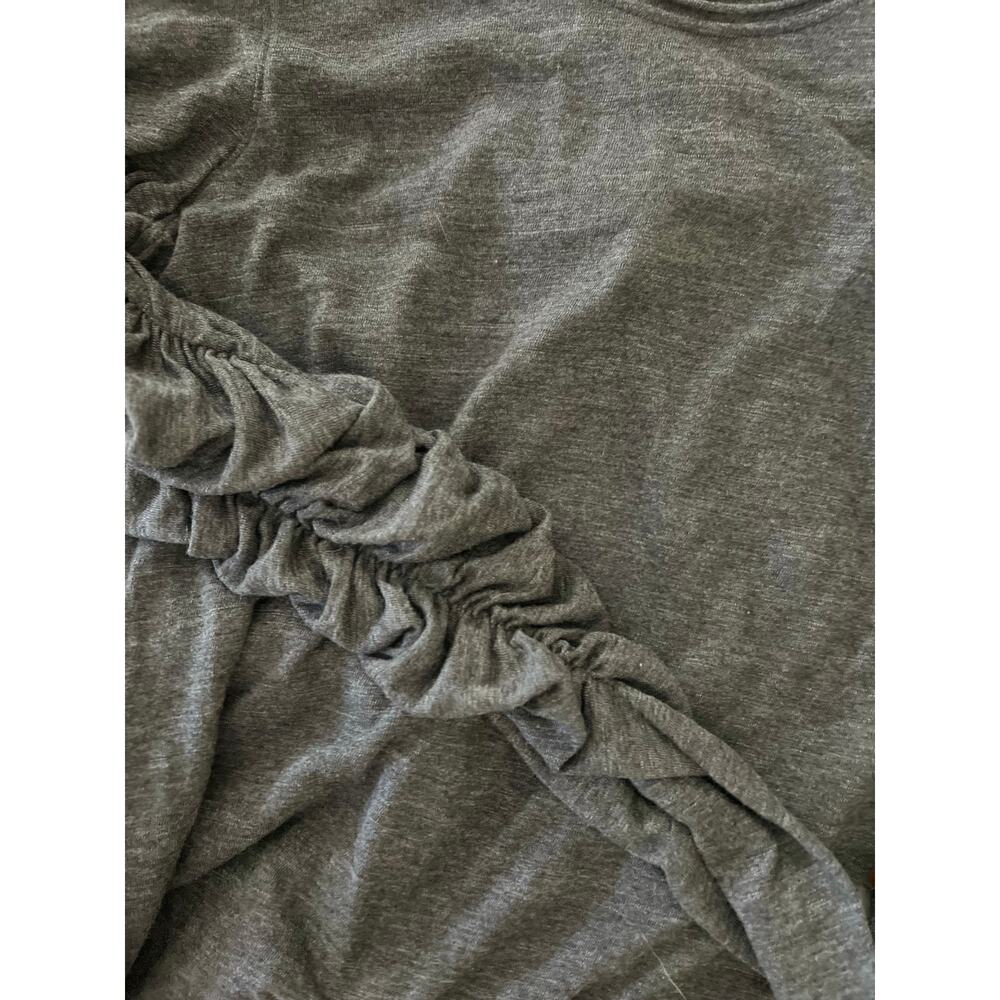 Free People We The Free Natasha Top XL Gray Slub Knit Ruched Long Sleeve Boho - Picture 8 of 12